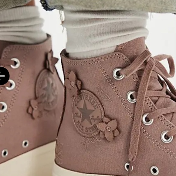 Converse Shoes - Converse Canvas Platform Chuck Taylor High-Top Sneakers - Dusty Rose
